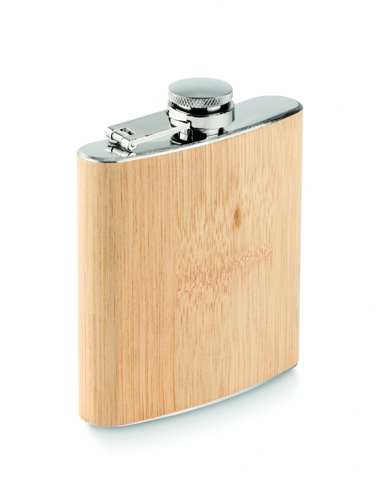 Logotrade corporate gift picture of: Bamboo slim hip flask 170ml