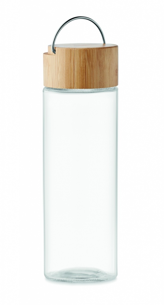 Logo trade promotional items image of: Glass bottle 500ml bamboo lid