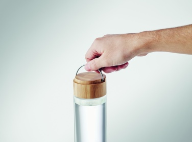 Logo trade business gift photo of: Glass bottle 500ml bamboo lid