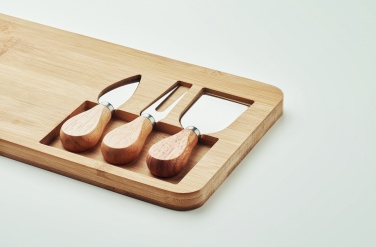 Logotrade promotional gift picture of: Bamboo Cheese board set Leipzig