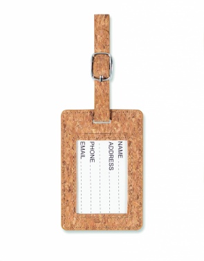 Logo trade corporate gifts image of: Cork luggage tag