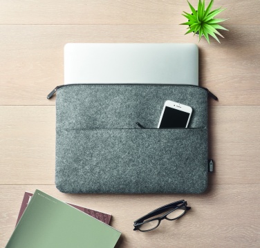Logotrade promotional product image of: RPET felt zipped laptop bag