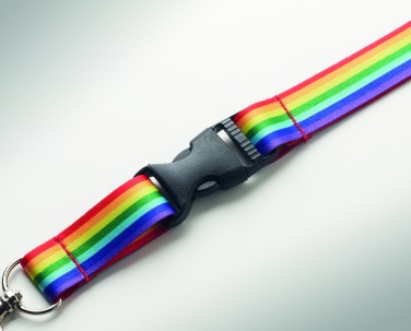 Logo trade promotional merchandise picture of: Rainbow RPET lanyard