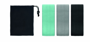 Logo trade promotional merchandise photo of: Set of 3 fitness bands in pouch