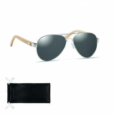 Logo trade advertising products picture of: Bamboo sunglasses in pouch TARTU