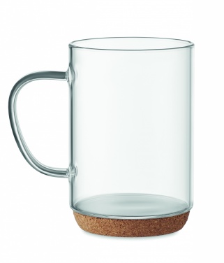 Logo trade promotional merchandise image of: Glass mug 400ml with cork base