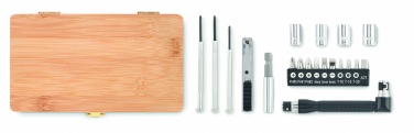 Logo trade promotional gifts image of: 21 pcs tool set in bamboo case