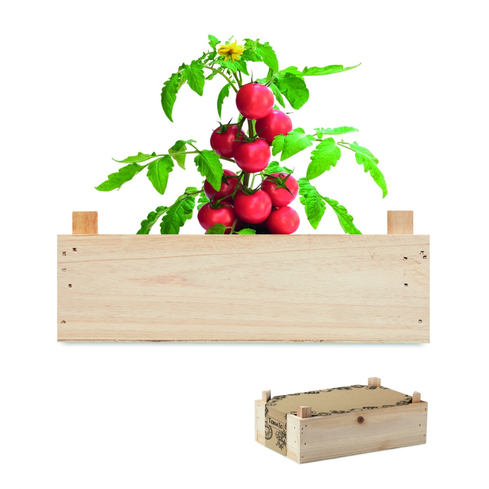 Logotrade promotional items photo of: Tomato kit in wooden crate