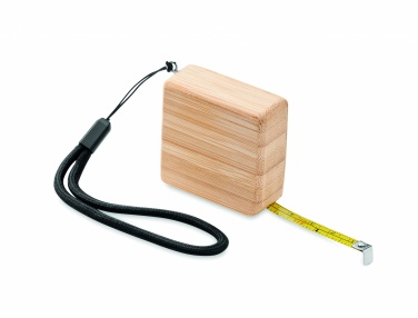 Logo trade promotional items image of: Measuring tape in bamboo 1m