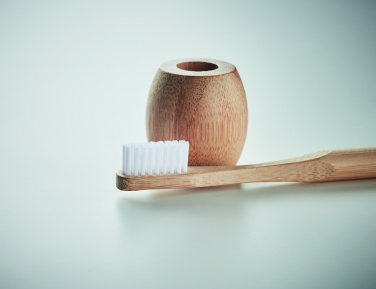 Logo trade advertising product photo of: Bamboo tooth brush with stand
