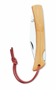 Logo trade promotional giveaways image of: Foldable knife in bamboo