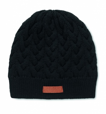 Logotrade advertising product image of: Cable knit beanie in RPET