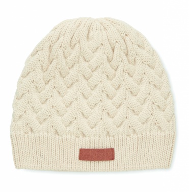 Logo trade advertising products image of: Cable knit beanie in RPET