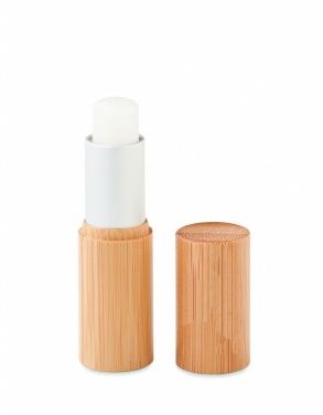 Logo trade promotional products image of: Lip balm in bamboo tube box