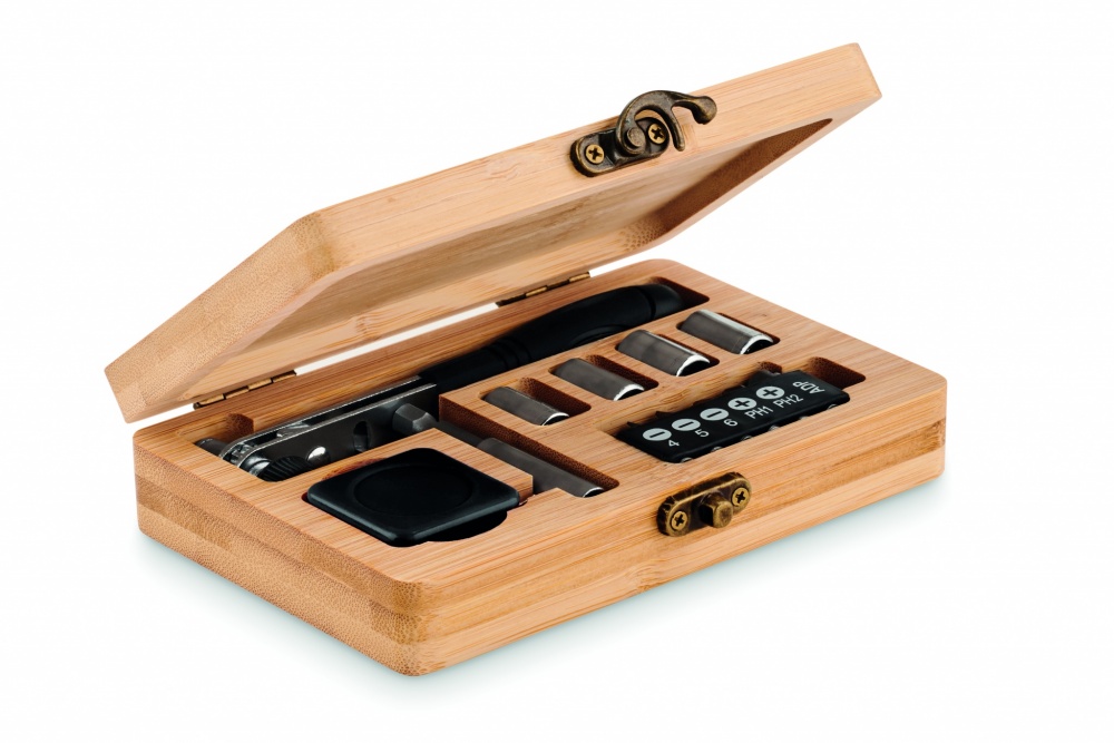 Logotrade promotional gifts photo of: 13 piece tool set, bamboo case