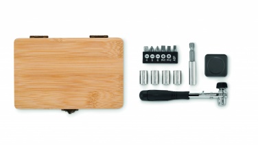 Logotrade promotional item picture of: 13 piece tool set, bamboo case