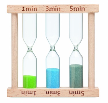 Logotrade advertising products photo of: Set of 3 wooden sand timer