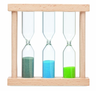 Logotrade business gifts photo of: Set of 3 wooden sand timer