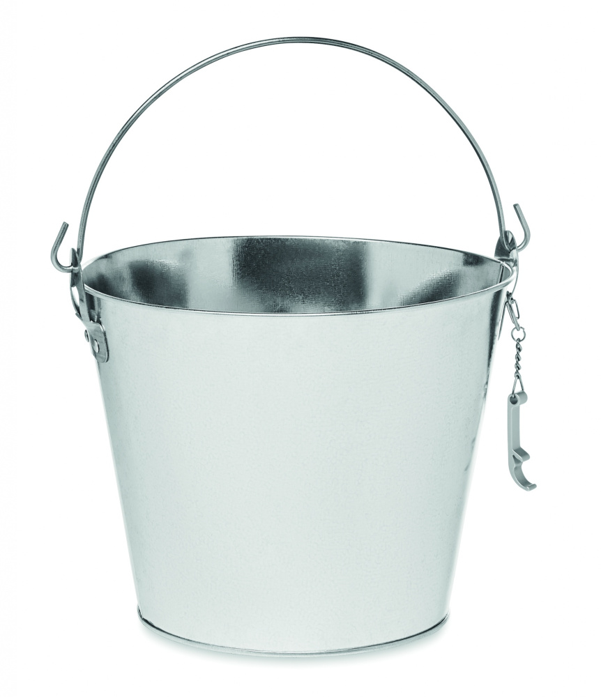 Logo trade business gifts image of: Metal beer bucket 4L