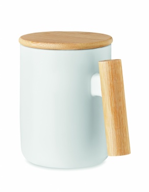 Logo trade advertising products image of: Porcelain mug with lid 380 ml