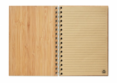 Logo trade promotional product photo of: A5 ring bound Bamboo notebook