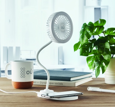 Logo trade promotional gifts picture of: Desktop charger fan with light