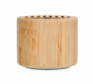 Logotrade advertising products photo of: Round bamboo wireless speaker