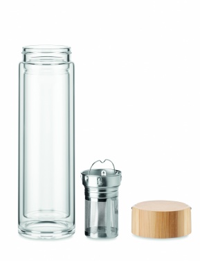 Logotrade business gift image of: Double wall glass bottle 400ml Berlin