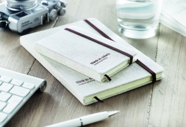 Logo trade promotional giveaway photo of: A6 canvas notebook lined