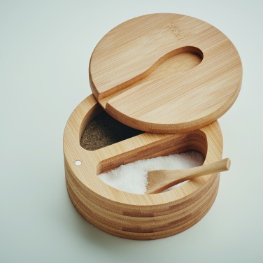 Logo trade promotional gifts picture of: Salt and pepper bamboo box
