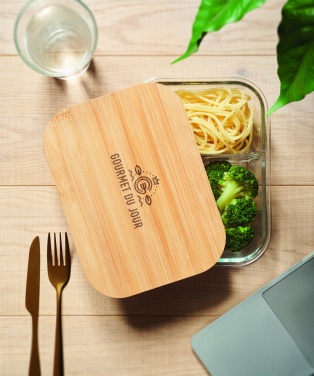 Logo trade corporate gifts image of: Glass lunch box with bamboo lid