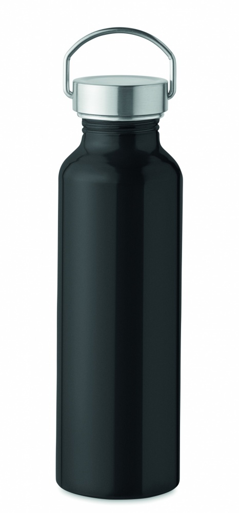 Logo trade advertising products image of: Recycled aluminum bottle 500 ml with a stainless steel handle cap