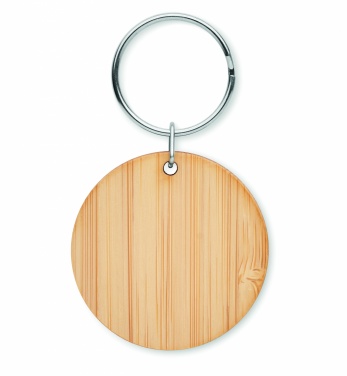 Logotrade business gifts photo of: Round bamboo key ring Pieksämäki