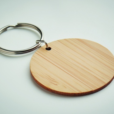 Logotrade promotional item picture of: Round bamboo key ring Pieksämäki