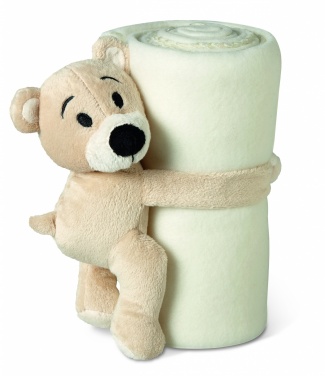 Logo trade promotional giveaway photo of: Fleece blanket with bear