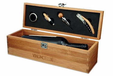 Logotrade promotional giveaway image of: Wine set in bamboo box