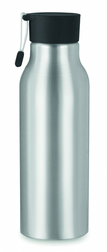 Logo trade corporate gift photo of: Single-walled 500 ml aluminum bottle with a PP cap and a silicone strap