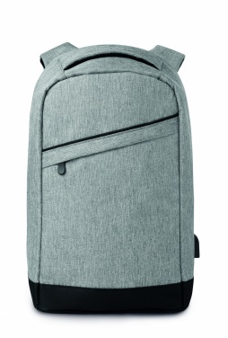 Logo trade business gifts image of: 2 tone backpack incl USB plug