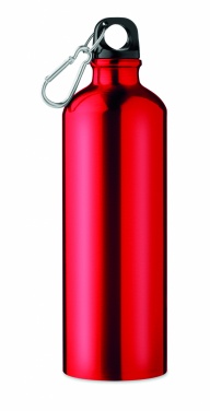 Logo trade advertising product photo of: Single-walled 750 ml aluminum bottle with a carabiner and customizable printing
