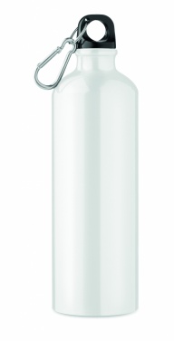 Logotrade promotional gift image of: Single-walled 750 ml aluminum bottle with a carabiner and customizable printing