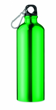 Logo trade promotional merchandise photo of: Single-walled 750 ml aluminum bottle with a carabiner and customizable printing