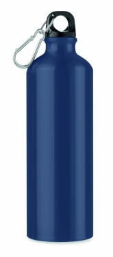 Logo trade business gifts image of: Single-walled 750 ml aluminum bottle with a carabiner and customizable printing
