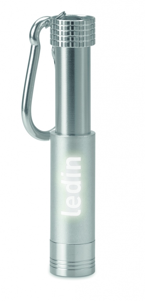 Logo trade promotional giveaway photo of: Aluminium/ABS LED key ring Aizkraukle