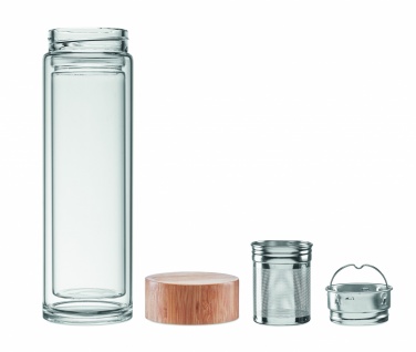 Logotrade business gifts photo of: Double wall glass bottle 400ml München