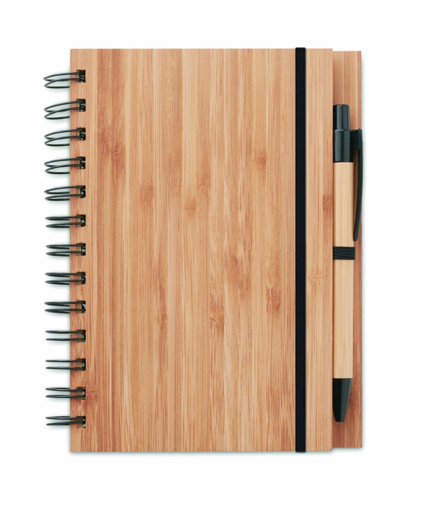 Logotrade promotional merchandise picture of: Bamboo notebook with pen lined BAMBLOC
