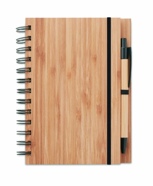 Logotrade advertising product image of: Bamboo notebook with pen lined BAMBLOC