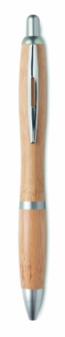Logo trade promotional giveaways image of: Ballpoint pen made of ABS and bamboo