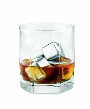 Logo trade advertising products image of: Set of 4 SS ice cubes in pouch