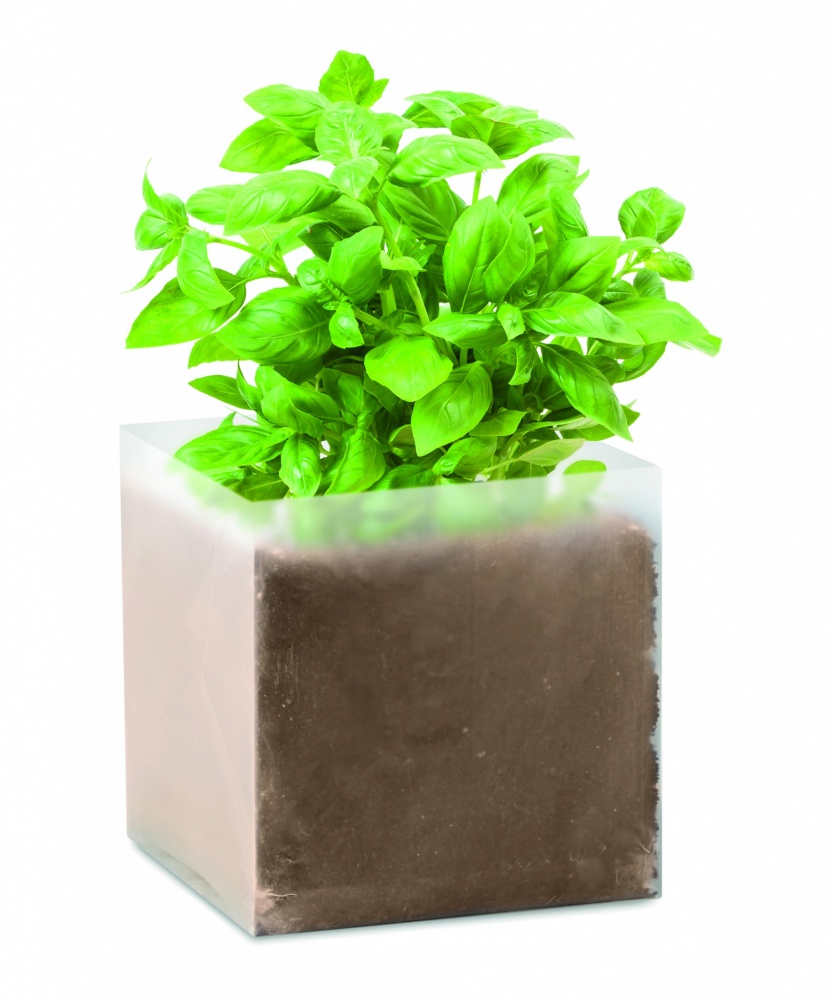 Logotrade promotional giveaway image of: Compost with seeds "BASIL"