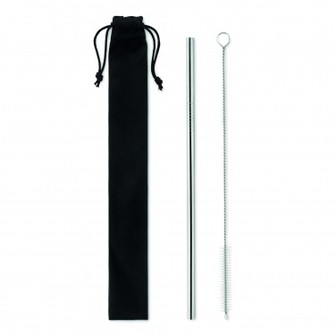 Logo trade advertising product photo of: SS straw and brush in pouch